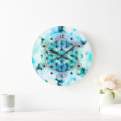 Blume des Lebens - farbenfroh 3 Große Wanduhr (Zuhause)