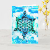 Blume des Lebens - farbenfroh 3 Karte (Gelbe Blume)