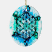 Blume des Lebens - farbenfroh 3 Keramik Ornament (Rechts)