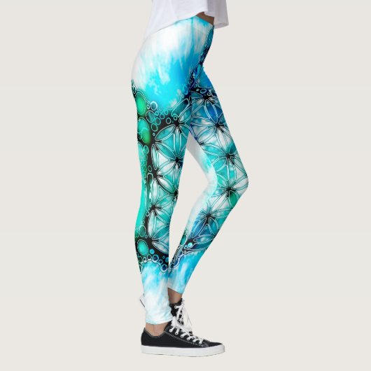 Blume des Lebens - farbenfroh 3 Leggings (Rechts)