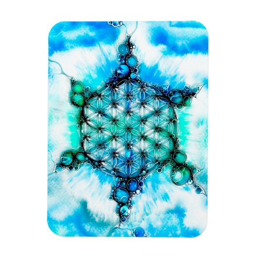 Blume des Lebens - farbenfroh 3 Magnet (Vertikal)