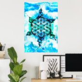 Blume des Lebens - farbenfroh 3 Poster (Heimbüro)