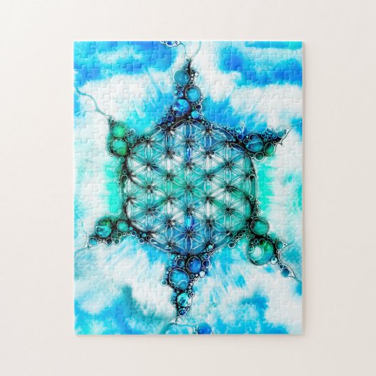 Blume des Lebens - farbenfroh 3 Puzzle (Vertikal)