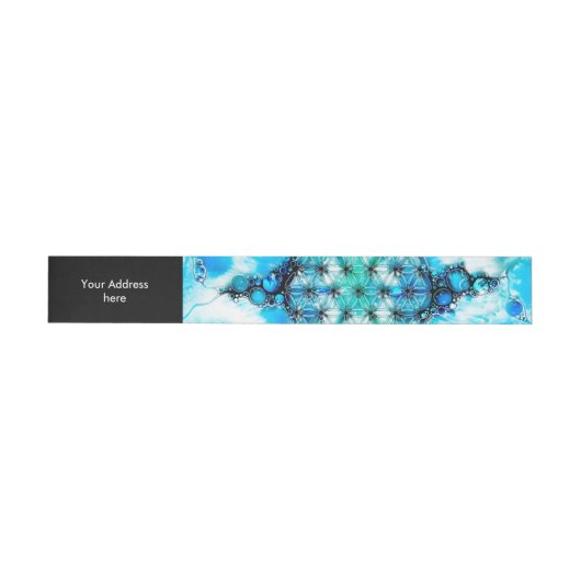 Blume des Lebens - farbenfroh 3 Rundum-Adressaufkleber (Person)