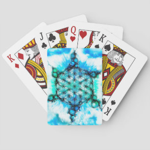 Blume des Lebens - farbenfroh 3 Spielkarten