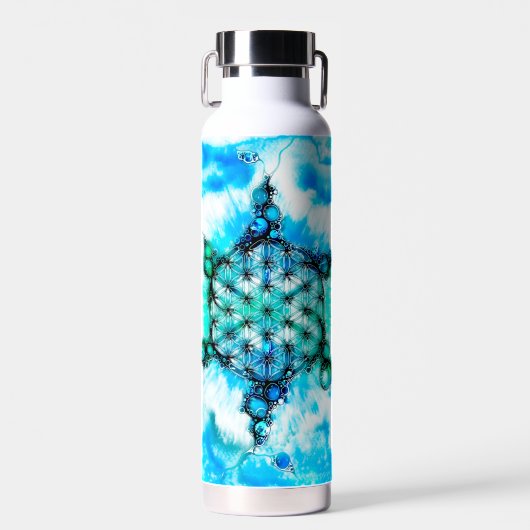 Blume des Lebens - farbenfroh 3 Trinkflasche (Vorne)
