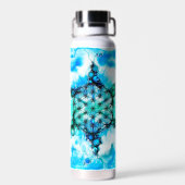 Blume des Lebens - farbenfroh 3 Trinkflasche (Rückseite)
