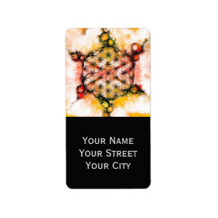 Blume des Lebens - farbenfroh 4 Adressaufkleber