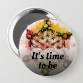 Blume des Lebens - farbenfroh 4 Button (Vorne & Hinten)