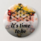 Blume des Lebens - farbenfroh 4 Button (Vorderseite)