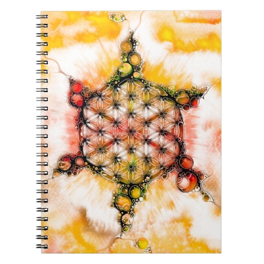 Blume des Lebens - farbenfroh 4 Notizblock (Vorderseite)