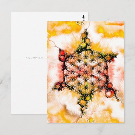 Blume des Lebens - farbenfroh 4 Postkarte (Vorne/Hinten)