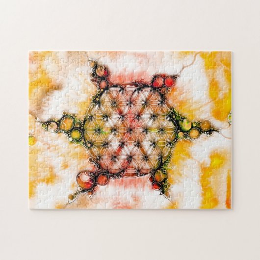 Blume des Lebens - farbenfroh 4 Puzzle (Horizontal)