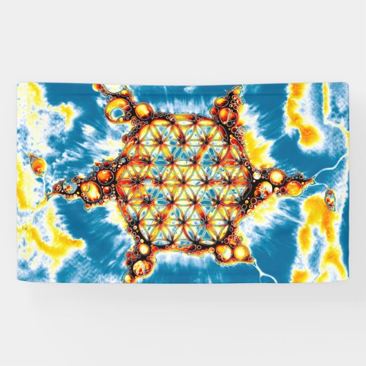 Blume des Lebens - farbenfroh 5 Banner (Horizontal)