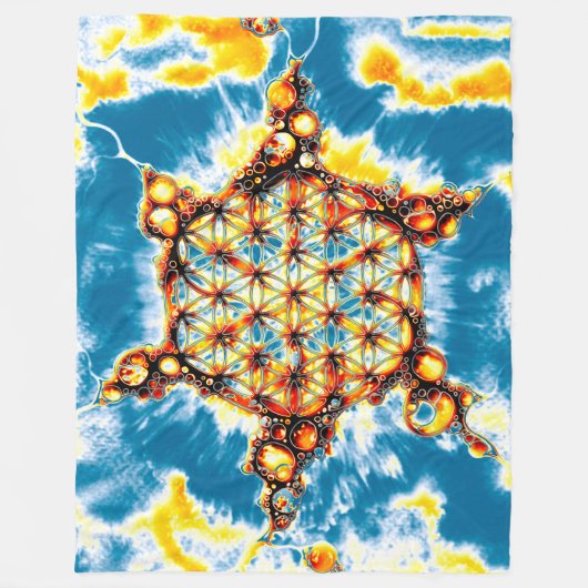 Blume des Lebens - farbenfroh 5 Fleecedecke (Vorderseite)