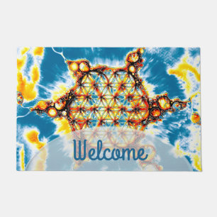 Blume des Lebens - farbenfroh 5 Fußmatte