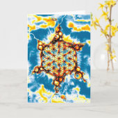Blume des Lebens - farbenfroh 5 Karte (Gelbe Blume)