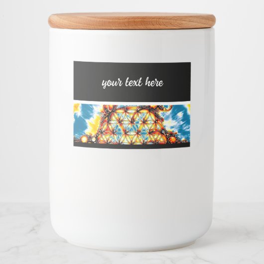 Blume des Lebens - farbenfroh 5 Lebensmitteletikett (Vorderseite)