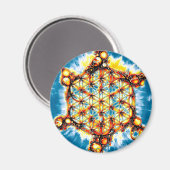 Blume des Lebens - farbenfroh 5 Magnet (Vorderseite/Rückseite)