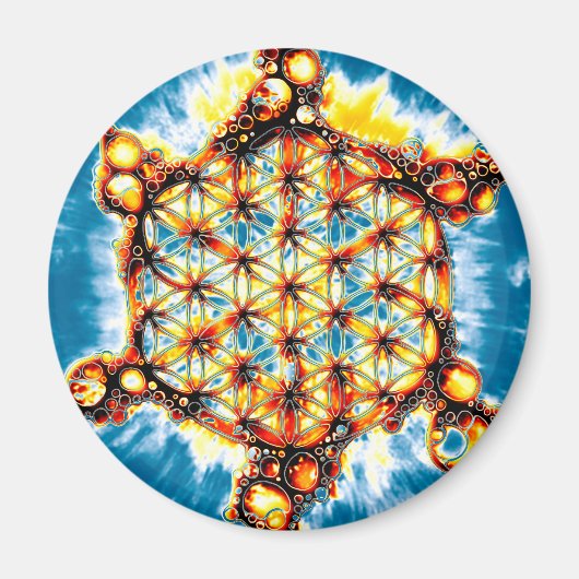 Blume des Lebens - farbenfroh 5 Magnet (Vorne)