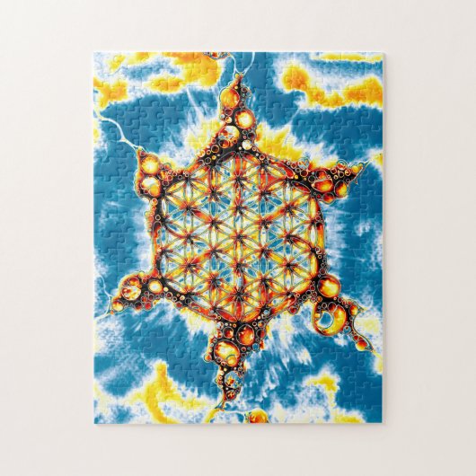 Blume des Lebens - farbenfroh 5 Puzzle (Vertikal)