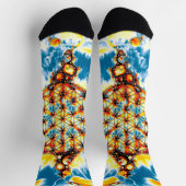 Blume des Lebens - farbenfroh 5 Socken (Oben)