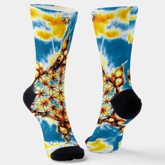 Blume des Lebens - farbenfroh 5 Socken (Gewinkelt)