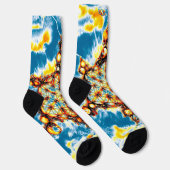 Blume des Lebens - farbenfroh 5 Socken (Rechts)