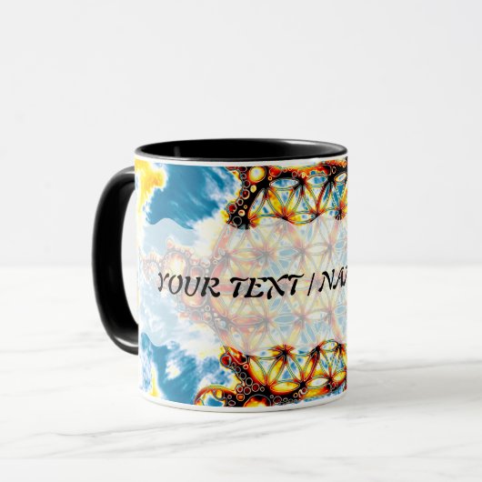 Blume des Lebens - farbenfroh 5 Tasse (Vorderseite Links)