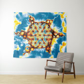 Blume des Lebens - farbenfroh 5 Wandteppich (Beispiel (Horizontal))