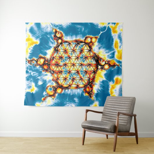 Blume des Lebens - farbenfroh 5 Wandteppich (Beispiel (Horizontal))