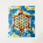 Blume des Lebens - farbenfroh 5 Wandteppich (Vorderseite)