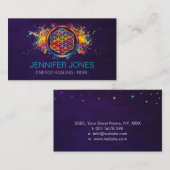 Blume des Lebens - farbenfrohe Spritzer Visitenkar Visitenkarte (Vorne/Hinten)