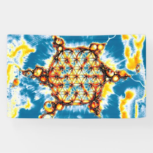 Blume des Lebens - Farbige Wege 5 Banner (Horizontal)