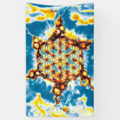 Blume des Lebens - Farbige Wege 5 Banner (Vertikal)