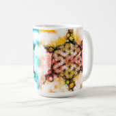 Blume des Lebens - Farblich 3 + 4 Kaffeetasse (VorderseiteRechts)