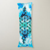 Blume des Lebens - Farblich 3 + 4 Seitenschläferkissen (Vorderseite Vertikal)