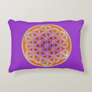 Blume des Lebens / Flower Of Life - Button IV Zierkissen