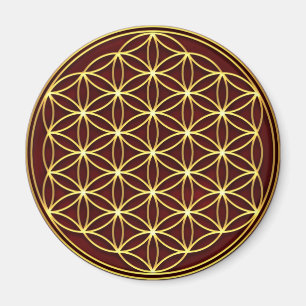 Blume des Lebens -Flower of life - Gold Magnet