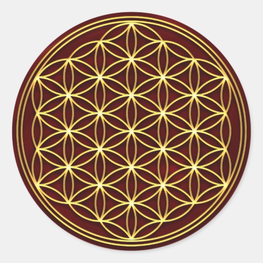 Blume des Lebens -Flower of life - Gold Runder Aufkleber | Zazzle.de