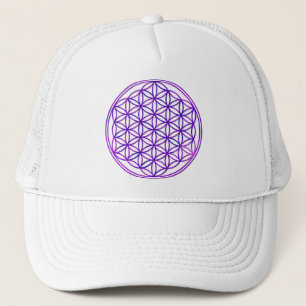 Blume des Lebens / Flower Of Life pink blue Truckerkappe