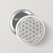 Blume des Lebens / Flower Of Life | silver big Button (Vorne & Hinten)