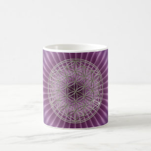 Blume des Lebens / Flower Of Life   silver radial Kaffeetasse
