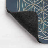 Blume des Lebens / Flower Of Life | silver radial Mousepad (Ecke)