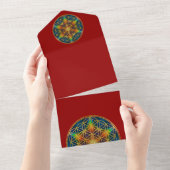 BLUME DES LEBENS - Fraktal Blossom 1 All In One Einladung (Abreißen)