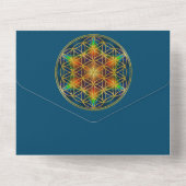 BLUME DES LEBENS - Fraktal Blossom 1 All In One Einladung (Rückseite)