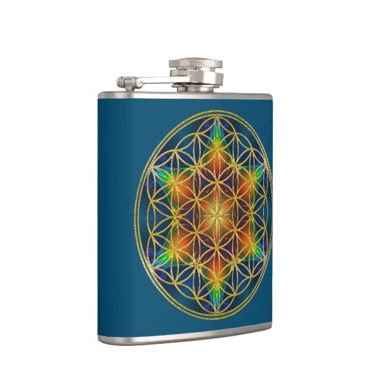 BLUME DES LEBENS - Fraktal Blossom 1 Flachmann (Rechts)