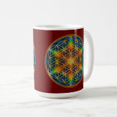 BLUME DES LEBENS - Fraktal Blossom 1 Kaffeetasse (VorderseiteRechts)