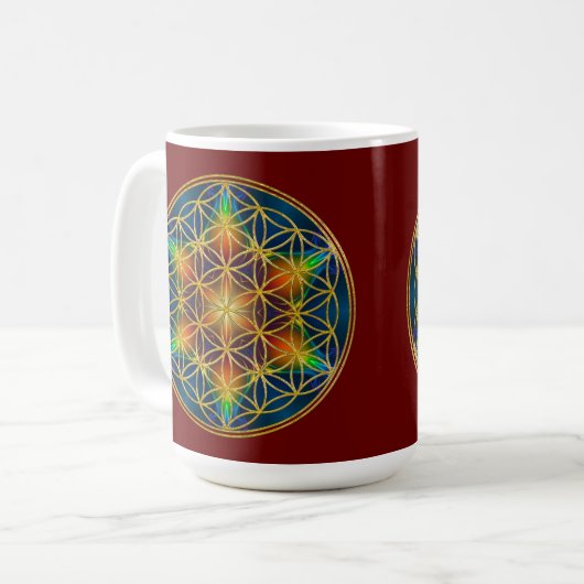 BLUME DES LEBENS - Fraktal Blossom 1 Kaffeetasse (Vorderseite Links)