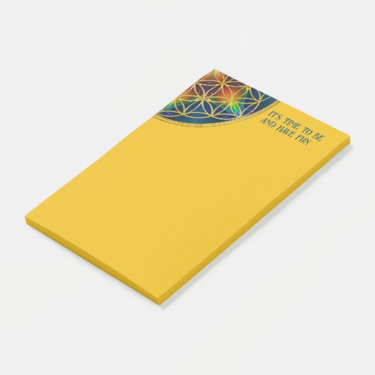BLUME DES LEBENS - Fraktal Blossom 1 Post-it Klebezettel (angewinkelt)